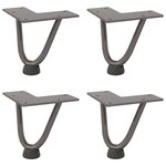vidaXL Pieds en épingle à cheveux pour table basse 4 pièces Acier naturel 10 cm Acier massif