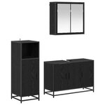 vidaXL Ensemble de mobilier de salle de bain 3 Pièces Chêne noir