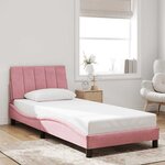 vidaXL Cadre de lit sans matelas Hanko rose 80x200 cm velours