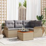 vidaXL Ensemble de canapé de jardin Manuel 5 Pièces Beige  Gris clair