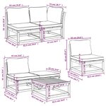 vidaXL Salon de jardin 6 Pièces avec coussins bois d'acacia solide