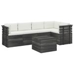 vidaXL Salon palette de jardin 6 Pièces avec coussins Bois de pin massif