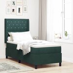 vidaXL Lit à Ressorts avec Matelas LED Vert foncé 80 x 200 cm Velours