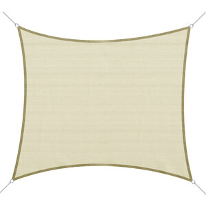 Voile d'ombrage carré 3 x 3 m polyéthylène haute densité résistant aux UV crème
