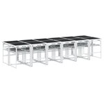 vidaXL Ensemble à manger de jardin avec coussins 13Pièces blanc textilène