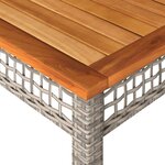 vidaXL Table de jardin gris 140x80x75 cm résine tressée et bois acacia