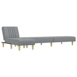vidaXL Canapé-lit en forme de L gris clair 255x140x70 cm tissu