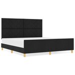 Lit vidaXL Noir 180x200 cm en tissu