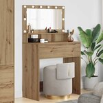 vidaXL Tables de maquillage pour chambre avec tiroir Chêne artisanal