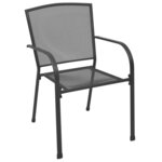 vidaXL Ensemble de chaises de jardin empilables 7 Pièces anthracite