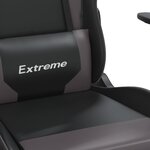 vidaXL Chaise de jeu Noir et gris Similicuir