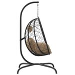 vidaXL Chaise suspendue en forme d'œuf avec coussin taupe