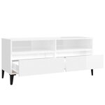 vidaXL Meuble TV blanc brillant 100x34 5x44 5 cm bois d'ingénierie