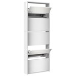 vidaXL Armoire chaussures miroir 5niveaux blanc brillant 63x17x169 5cm