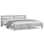 vidaXL Cadre de lit sans matelas gris béton 180x200 cm