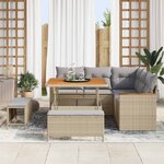 vidaXL Ensemble de canapé de jardin 8 Pièces Beige polyrotin