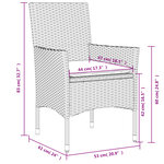 vidaXL Ensemble à manger de jardin et coussins 5 Pièces noir rotin acacia