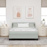 Lit box spring vidaXL avec matelas Gris clair 140x200 cm Velours