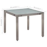 vidaXL Ensemble à manger d'extérieur 5Pièces coussins résine tressée gris