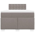 vidaXL Sommier à lattes de lit avec matelas taupe 120x190 cm tissu