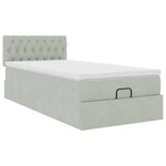 vidaXL Cadre de lit ottoman et matelas gris clair 90x190 cm velours