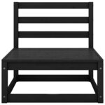 Vidaxl canapé à 2 places de jardin noir bois de pin solide