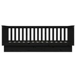 vidaXL Lit de jour Noir 80x200 cm Bois de pin massif