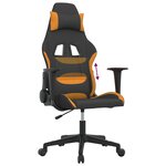 vidaXL Chaise de jeu Noir et orange Tissu