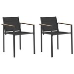 vidaXL Chaises de jardin 2 Pièces Noir et anthracite 53 5 x 59 x 77 cm