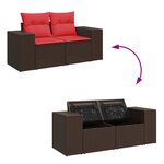 vidaXL Salon de jardin avec coussins 6 Pièces marron résine tressée