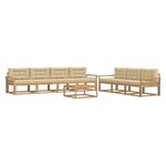 vidaXL Ensemble de canapés d'extérieur 7 pc Blanc et Beige
