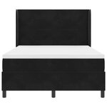 vidaXL Lit à Ressorts avec Matelas LED Noir 160 x 200 cm Velours