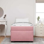vidaXL Cadre de lit avec matelas Rose 80 x 200 cm tissu