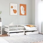 vidaXL Lit de jour avec tiroirs sans matelas 90x200 cm bois massif