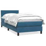 vidaXL Sommier à lattes de lit et matelas bleu foncé 90x210 cm velours