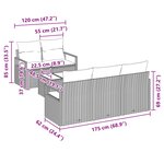 vidaXL Ensemble de Canapés 6 Pièces Noir et turquoise polyrotin