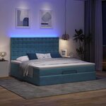 VidaXL Cadre de lit ottoman avec matelas bleu foncé 160x200 cm velours