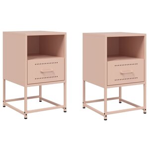vidaXL Tables de chevet 2 Pièces rose 36x39x60 5 cm acier