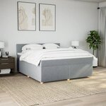vidaXL Sommier à lattes de lit avec matelas Gris clair 180x200cm Tissu