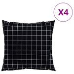 vidaXL Coussins Éparpillés À carreaux 4 Pièces Carreaux Noirs 60 x 60 cm