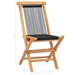 vidaXL Chaises pliables de jardin 2 Pièces Bois de teck solide et corde