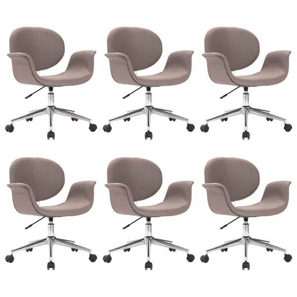 vidaXL Chaises pivotantes à manger lot de 6 taupe tissu