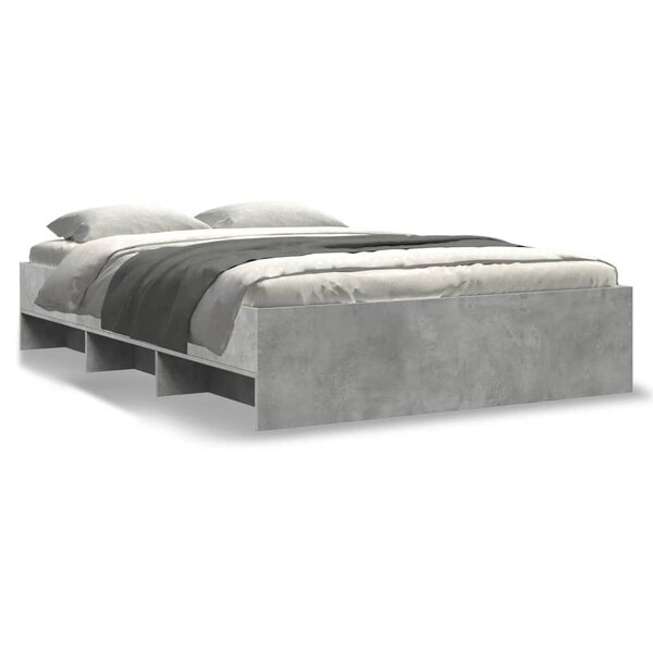 vidaXL Cadre de lit sans matelas gris béton 120x200 cm bois ingénierie