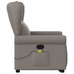 vidaXL Fauteuil inclinable de massage Taupe Tissu