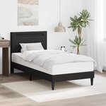 vidaXL Cadre de lit avec bandes LED Noir 80 x 200 cm Simili cuir
