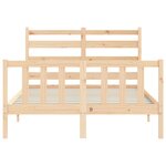 vidaXL Cadre de lit avec tête de lit 140x190 cm bois massif