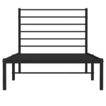 vidaXL Cadre de lit métal sans matelas avec tête de lit noir 100x200cm