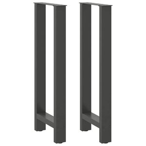 vidaXL Pieds de table de bar Anthracite 2 pièces 50 x (100-101) cm Acier
