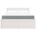vidaXL Lit avec tiroirs et matelas blanc 120x190 cm bois massif de pin