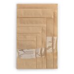 Sachet plastique zip kraft avec fenêtre transparente à soudures étanches 500ml (lot de 250)